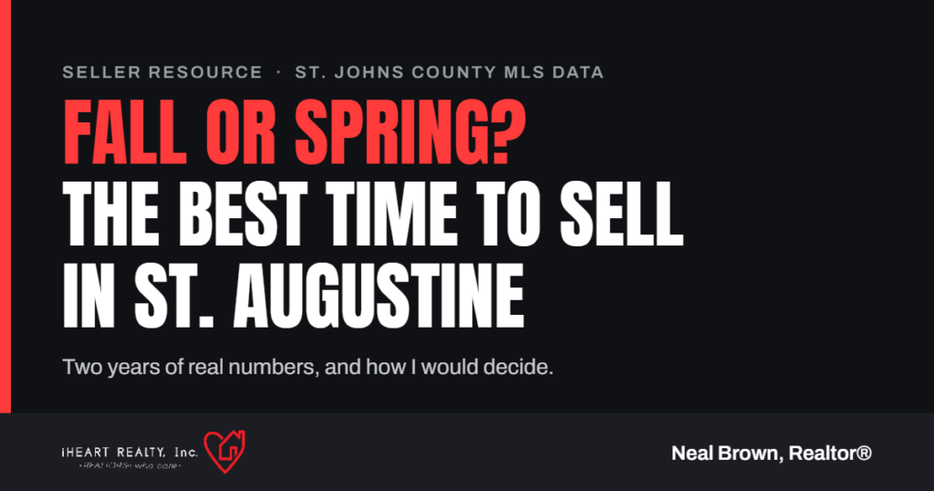 Fall or spring: the best time to sell a house in St. Augustine, with St. Johns County MLS data from Neal Brown, Realtor.